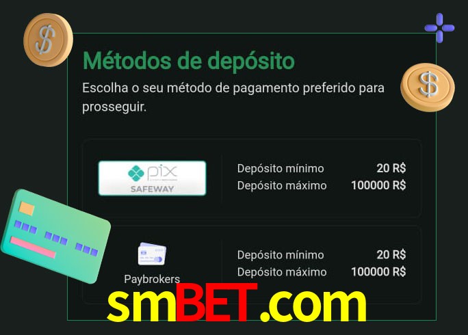 O cassino smbet.com oferece uma grande variedade de métodos de pagamento